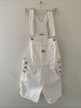 LEVI’S Premium White Denim Short Overalls size S